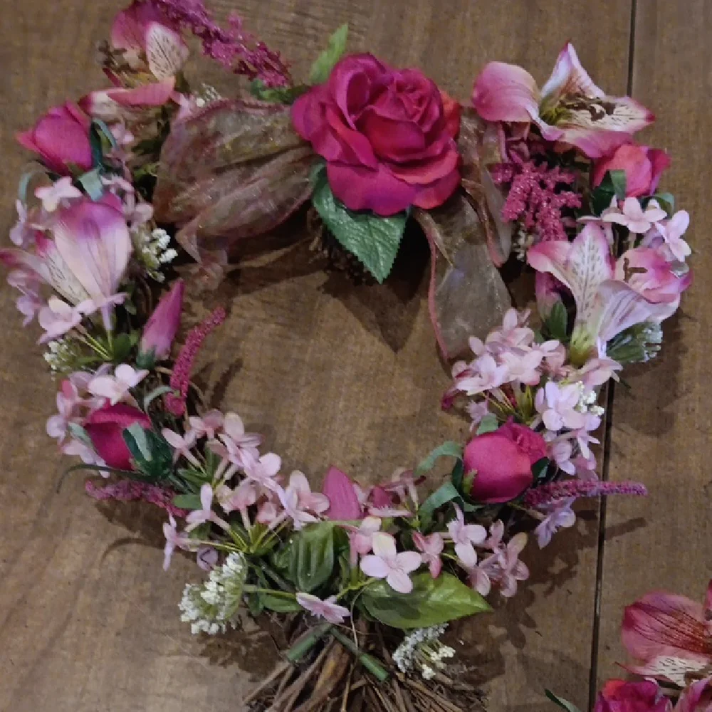 Pink Floral Rose Wall Decor Pair - Decorative Flowers